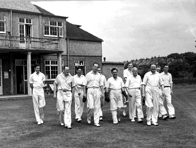 48, Cypher_s 1st XI is led out in 1953 by Rupert Holloway to play Beckenham.jpg